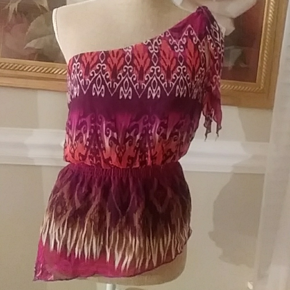 Sheer One-Shoulder Top